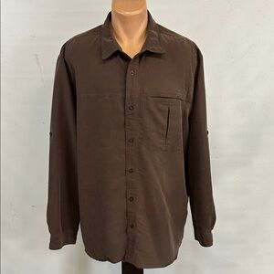 The North Face long sleeve button down shirt.  XXL